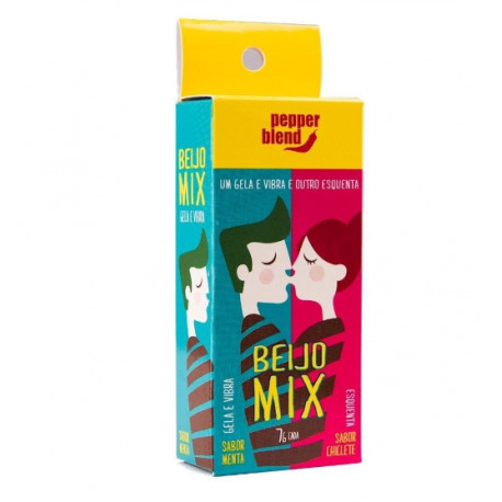 Beijo Mix Gela e Vibra, Esquenta 14gr Pepper Blend - ShopSensual 