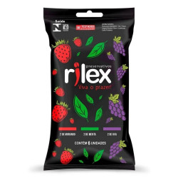 Preservativos Lubrificado com Aroma de Mix de Frutas com 6 uni Rilex - ShopSensual