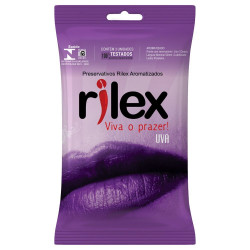 Preservativos Lubrificado com Aroma de Uva com 3 uni Rilex - ShopSensual