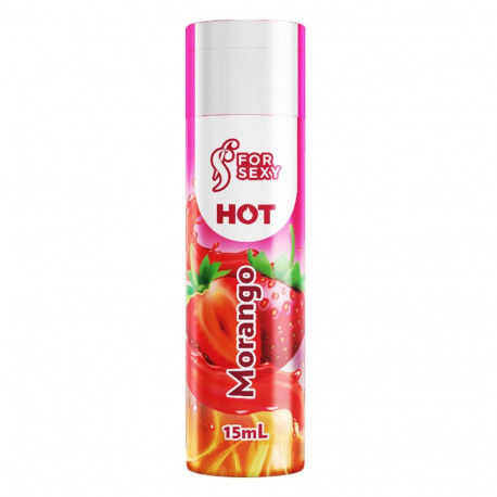 Gel Hot Beijável Morango para Massagem 15ml For Sexy - ShopSensual