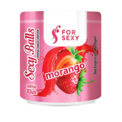 Bolinhas Mágicas Saborosas Morango Sexy Balls 03 Unidades For Sexy - ShopSensual