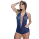Body Sexy Azul em Renda Frente Única Regulável Tamanho P - ShopSensual