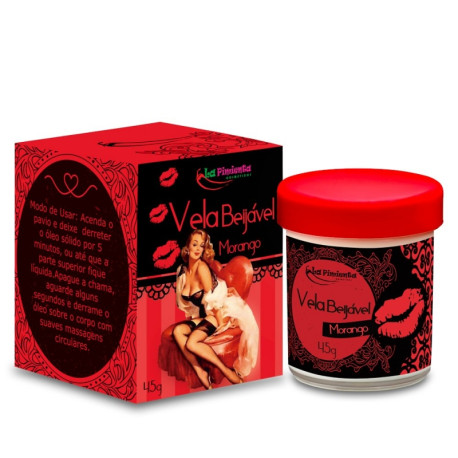 Vela Beijável Hot Morango 45g La Pimienta - ShopSensual