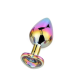 Plug Anal em Aço Colorido Tamanho P com Pedra em Formato de Coração - ShopSensual