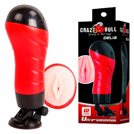 Vagina Lanterna em Cyberskin com voz com ventosa (SEM VIBRO) Crazy Bull - ShopSensual