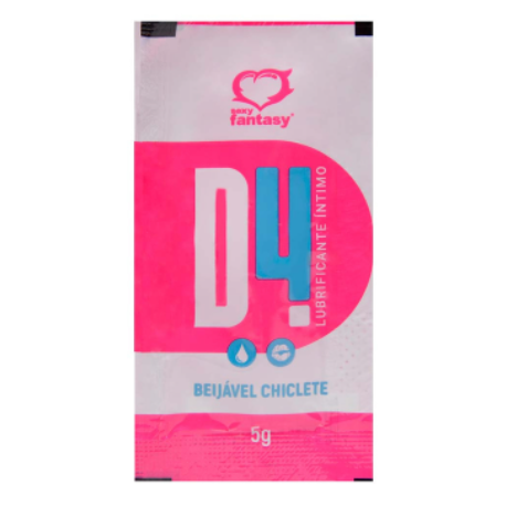 D4 Sachê Lubrificante Beijável Chiclete 5g Sexy Fantasy - ShopSensual