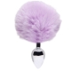 Plug Anal em Aço Pompom de Coelho Lilás Tamanho P - ShopSensual