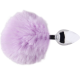 Plug Anal em Aço Pompom de Coelho Lilás Tamanho P - ShopSensual