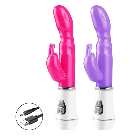 Vibrador de Ponto G e clitóris Jelly Recarregável 16 cm