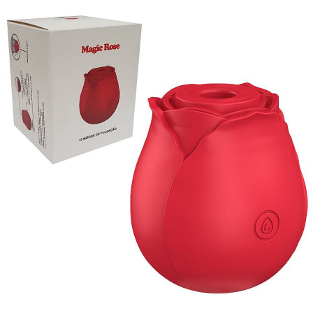 Estimulador de Clitóris em Formato de Rosa com 10 Modos de Pulsação - ShopSensual