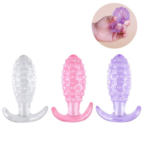 Plug Anal em Silicone Com Textura de Bolinha 10,5x3,5cm - ShopSensual
