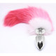 Plug Anal Rabo de Raposa Pink e Branco Plug Tamanho P - ShopSensual